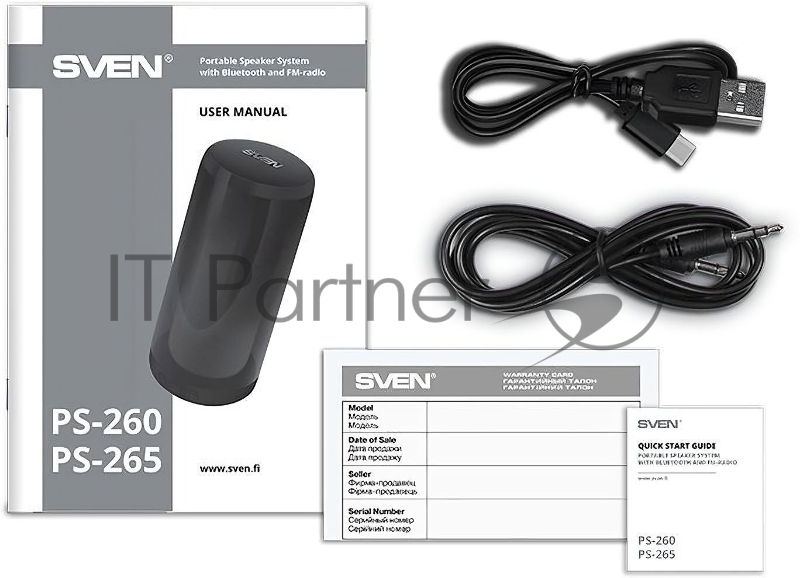 Мобильные колонки SVEN PS-260 1.0 чёрные