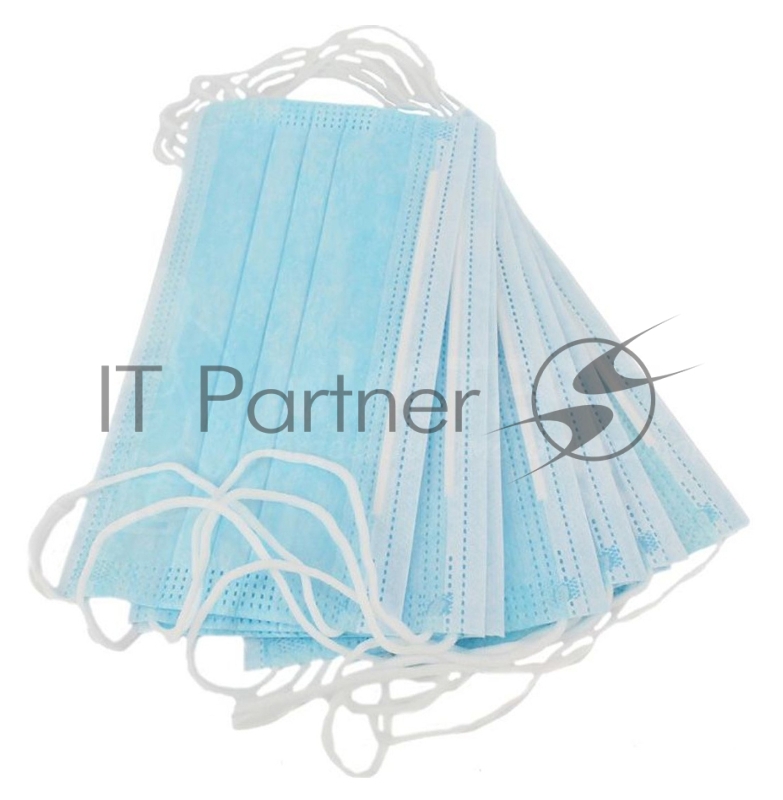 Маска гигиеническая Бюрократ FACEMASK-20 однораз. 3-слой. на резинке голубой (упак.:20шт)