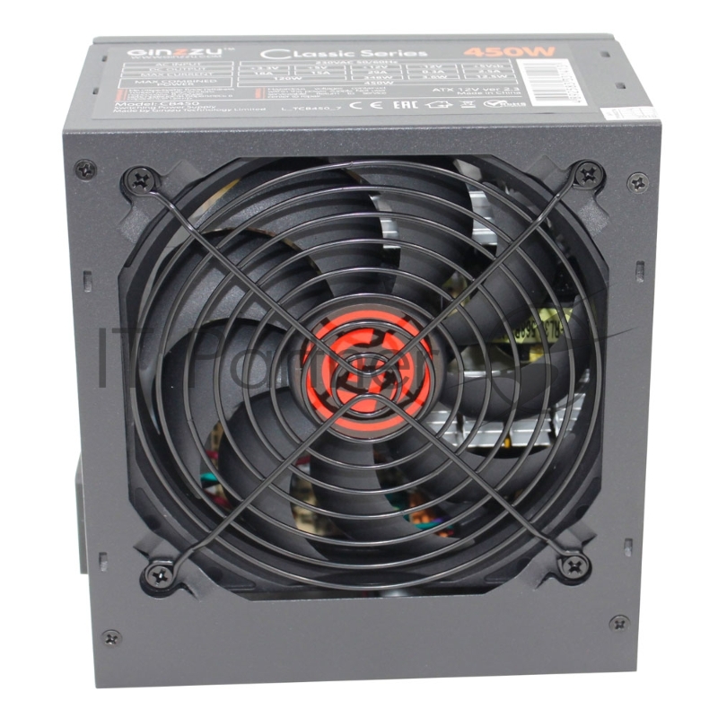 Блок питания Ginzzu CB450 12CM black,24+4p,PCI-E, 3*SATA, 2*IDE,оплетка MB, кабель питания