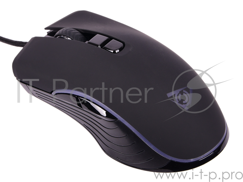 Мышь игровая QCYBER AURORA 7000 DPI, многоцветная подсветка, софт тач пластик, тканевый провод, 7 кл