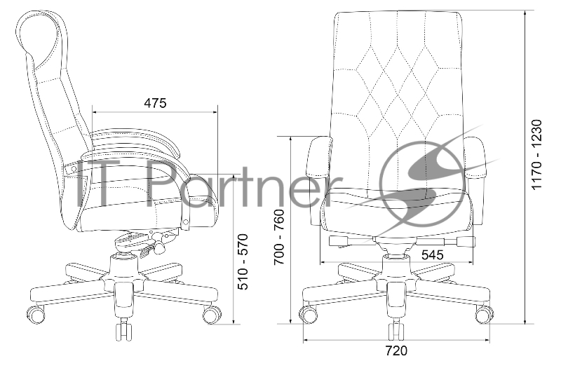 Кресло руководителя Бюрократ T-9928WALNUT светло-коричневый Leather Eichel кожа крестов. металл/дерево