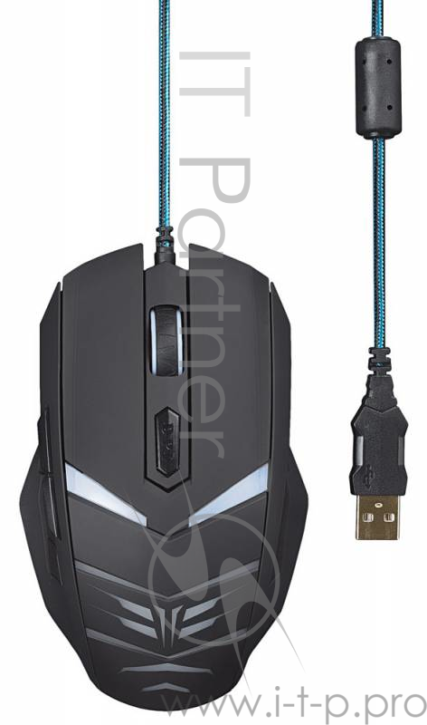 Мышь Oklick 745G LEGACY черный/голубой оптическая (2400dpi) USB игровая (6but)