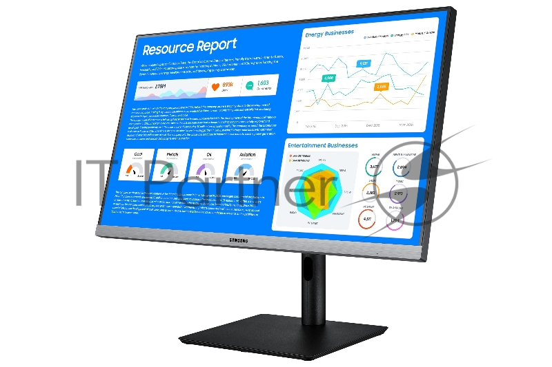 МОНИТОР 23.8 Samsung S24R650FDIBlack/Gray(LED, Wide, 1920x1080, 5ms, 178°/178°, 250 cd/m, 1000:1, +DP, +НDMI, USB 3.0 x