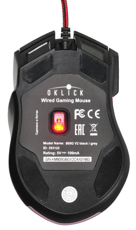 Мышь Oklick 805G V2 черный оптическая (3200dpi) USB игровая (7but)