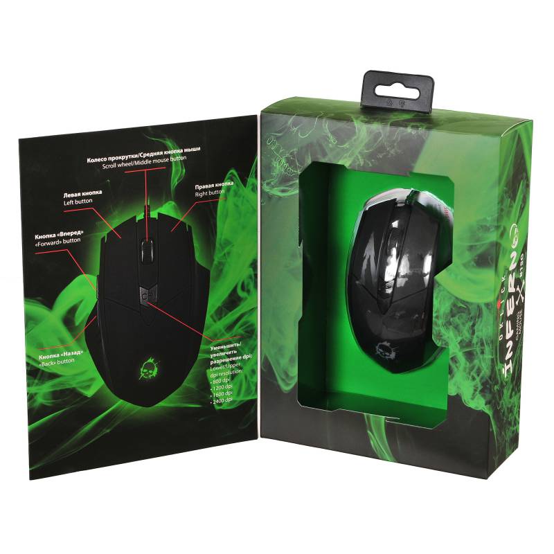 Мышь Oklick 815G черный оптическая (2400dpi) USB игровая (5but)