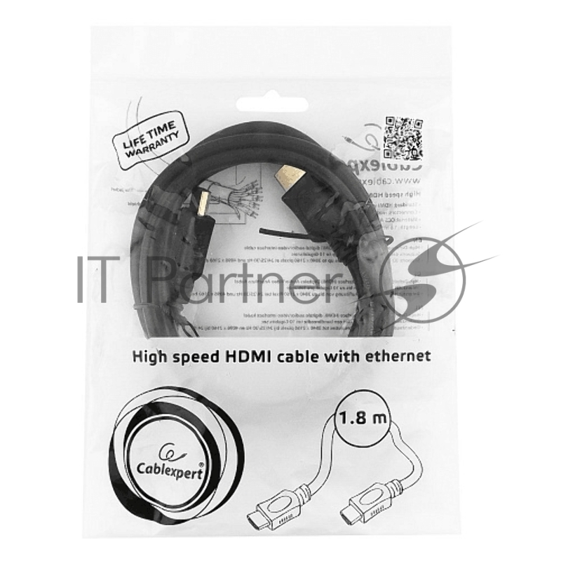 Кабель Cablexpert HDMI Cablexpert CC-HDMI4L-6, 1.8м, v2.0, 19M/19M,