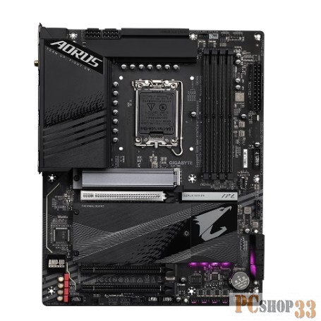 Материнская плата Gigabyte Z790 AORUS ELITE AX, Socket 1700, Intel®Z790, 4xDDR5-4800, HDMI+DP, 3xPCI-Ex16, 6xSATA3(RAID 0/1/5/10), 4xM.2, 8Ch Audio, 1x2.5GbLan, WiFi, (4+4)xUSB2.0, (5+2)xUSB3.2, (1+1)xUSB3.2 Type-C™, ATX, RTL {}