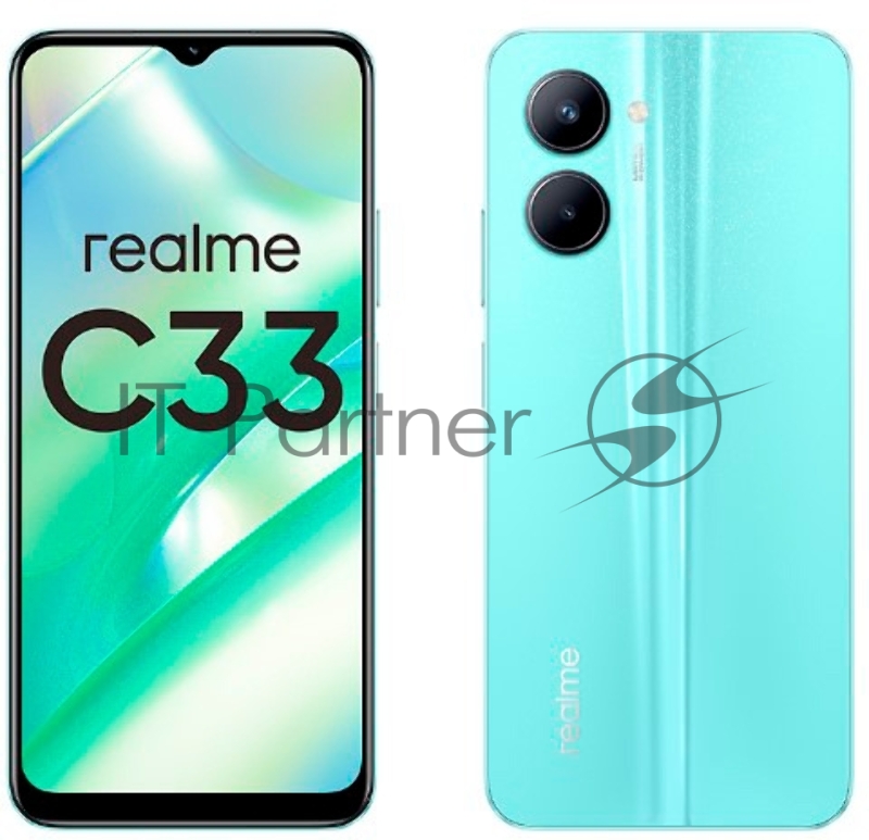 Смартфон Realme C33 128Gb 4Gb синий моноблок 3G 4G 6.5 1600x720 Android 12 50Mpix 802.11 a/b/g/n/ac NFC GPS GSM900/1800 GSM1900 TouchSc