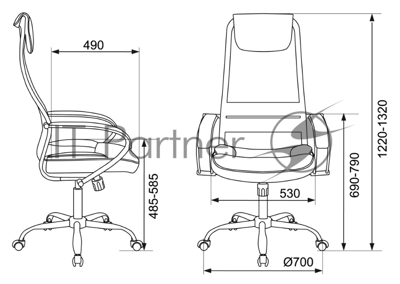 Кресло руководителя Бюрократ CH-608SL черный TW-01 Leather Black искусст.кожа/сетка