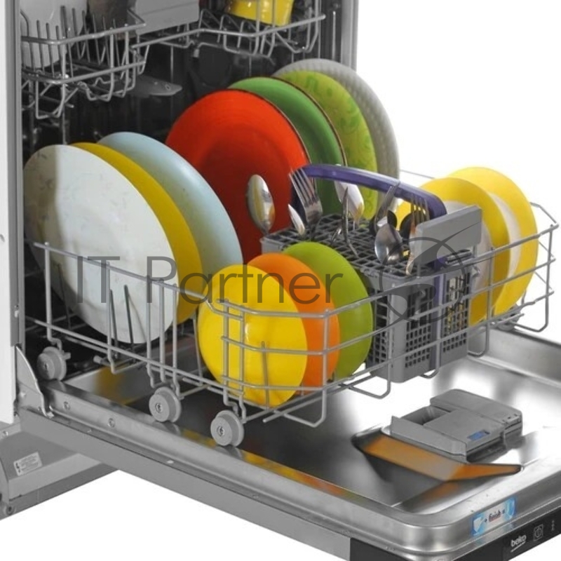 Встраиваемая посудомоечная машина Beko BDIN16520Q, полноразмерная, ширина 59.8см, полновстраиваемая, загрузка 15 комплектов, белый