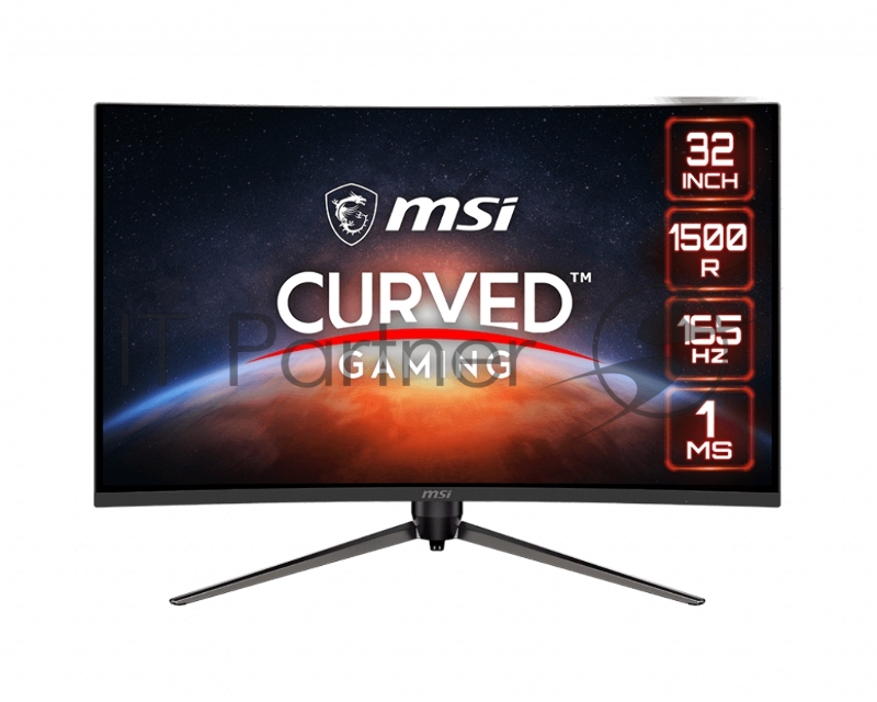 Монитор 31.5 MSI Optix AG321CQR Anti-Glare,Non-touch,VA,WQHD,L 1500R,165Hz,1ms,,16:9,RU,12M, MS-3DB4, ID1/Black