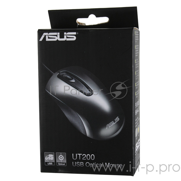 Мышь Asus UT200 серый оптическая (1000dpi) USB2.0 для ноутбука (2but)