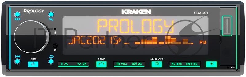 Автомагнитола Prology CDA-8.1 KRAKEN 1DIN 8x65Вт