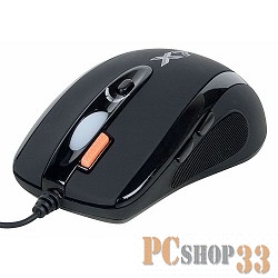Мышь A4 X-710BK черный оптическая (2000dpi) USB игровая (6but)