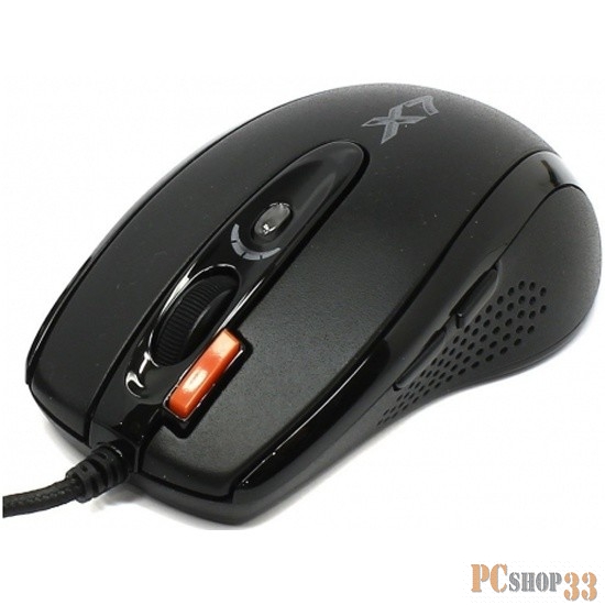 Мышь A4 X-718BK черный оптическая (3200dpi) USB1.1 игровая (6but)