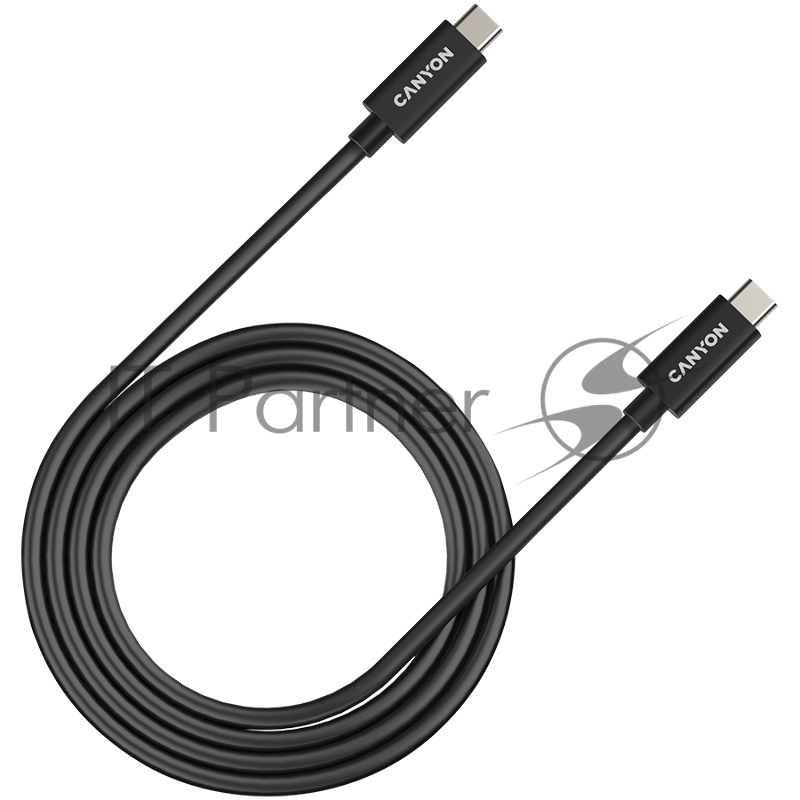 Кабель CANYON, U4-CC-5A1M-E, USB4 TYPE-C to TYPE-C cable assembly 40G 1m 5A 240W(ERP) with E-MARK, CE, ROHS, black