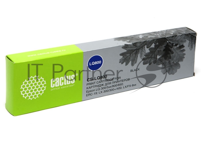 Картридж ленточный Cactus CS-LQ800 черный для Epson LQ-300/5xx LX-300/300+/400 LX/FX-8xx 3200000 sig