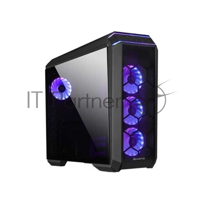Корпус Chieftec Stallion III Black, ATX Gaming case, T Glass, 4x RGB fan, MB sync, remote, Mesh Frontpanel