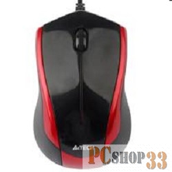 Мышь A4 V-Track Padless N-400-2 черный/красный оптическая (1000dpi) USB (2but)