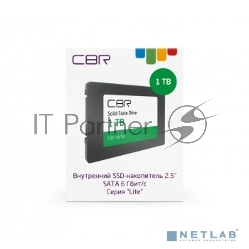 Внутренний SSD-накопитель CBR SSD-001TB-2.5-LT22, серия Lite, 1024 GB, 2.5, SATA III 6 Gbit/s, SM2259XT, 3D TLC NAND, R/W speed up to 550/520 MB/s, TBW (TB) 500