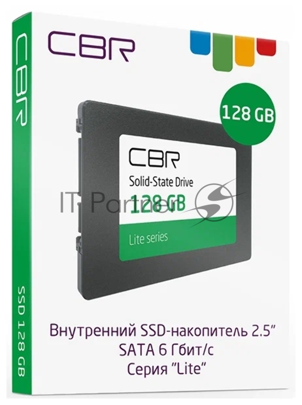 Внутренний SSD-накопитель CBR SSD-128GB-2.5-LT22, серия Lite, 128 GB, 2.5, SATA III 6 Gbit/s, SM2259XT, 3D TLC NAND, R/W speed up to 550/520 MB/s, TBW (TB) 60