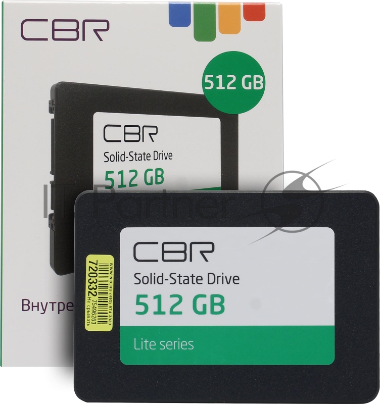 Внутренний SSD-накопитель CBR SSD-512GB-2.5-LT22, серия Lite, 512 GB, 2.5, SATA III 6 Gbit/s, SM2259XT, 3D TLC NAND, R/W speed up to 550/520 MB/s, TBW (TB) 240