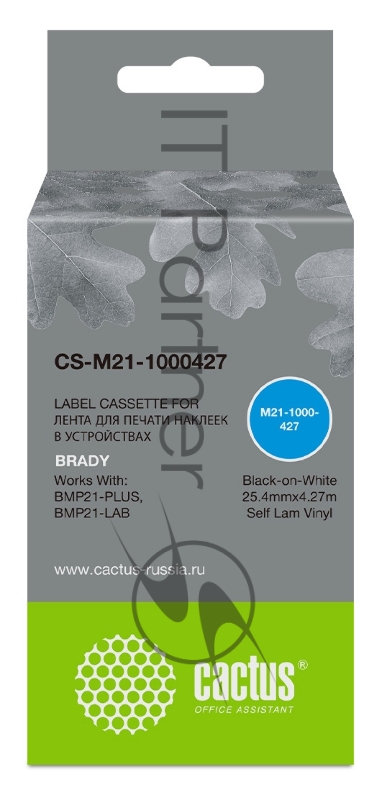 Картридж ленточный Cactus CS-M21-1000427 черный для Brady BMP21-PLUS, BMP21, BMP21-LAB