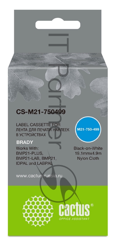 Картридж ленточный Cactus CS-M21-750499 черный для Brady BMP21-PLUS, BMP21-LAB