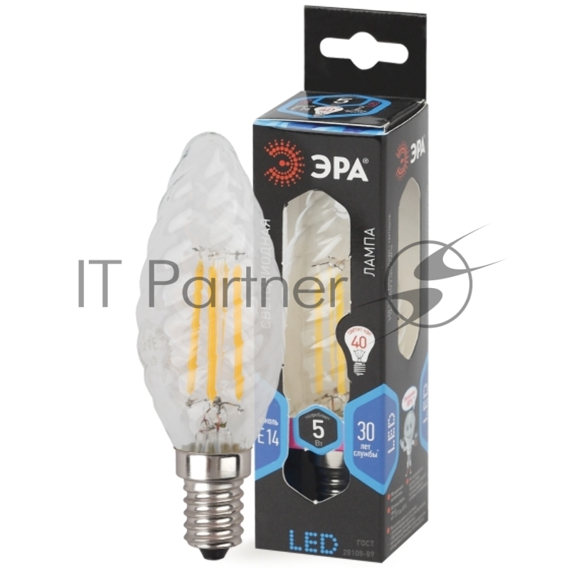 ЭРА Б0027936 Светодиодная лампа свеча витая F-LED BTW-5w-840-E14