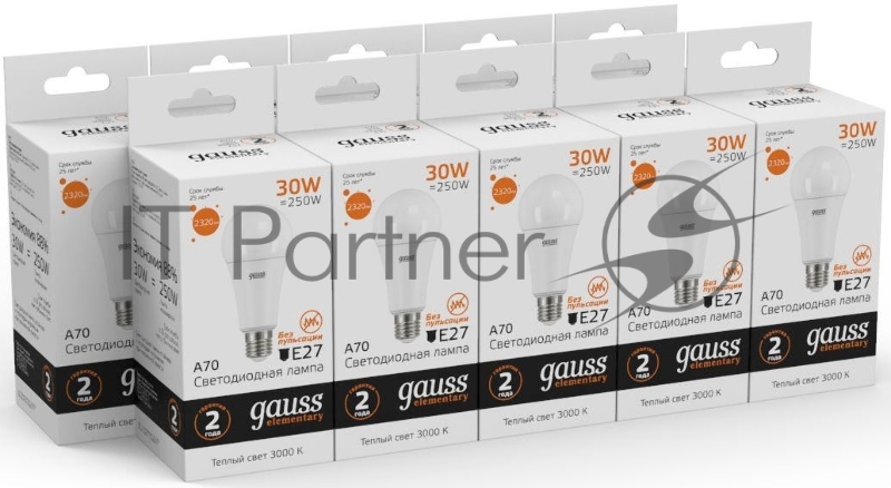 Лампа светодиодная Led Elementary A67 30Вт E27 3000К Gauss 73219