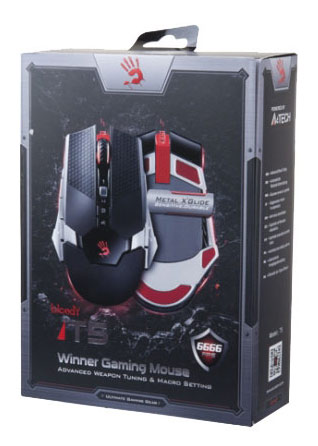 Мышь A4 Bloody T5 Winner черный/серый оптическая (4000dpi) USB2.0 игровая (8but)