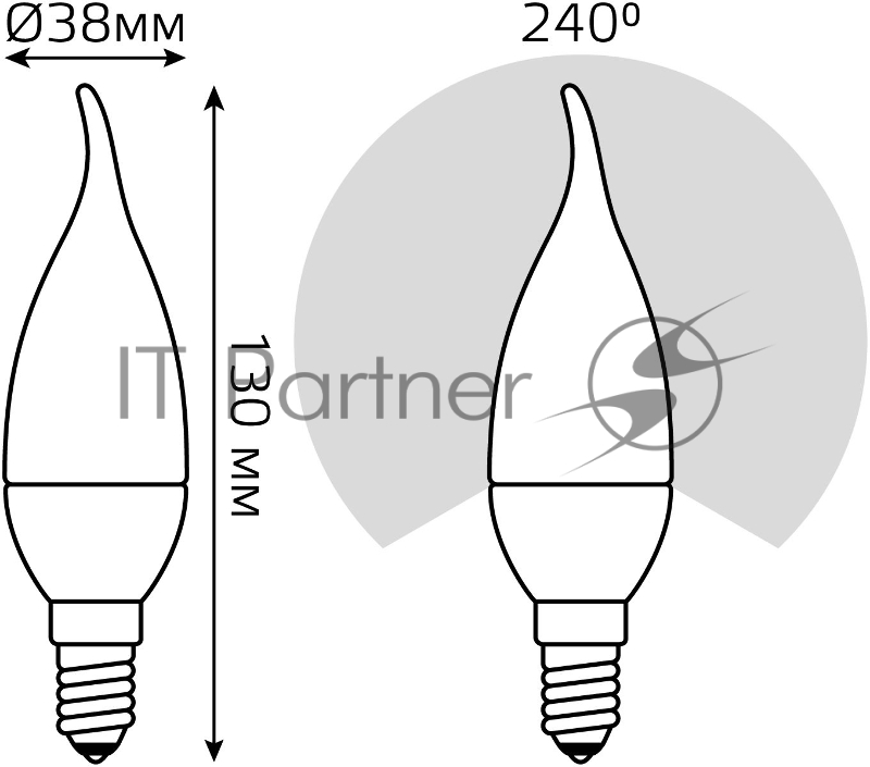 Лампа светодиодная Led Candle tailed E14 9.5Вт 3000К Gauss 104101110