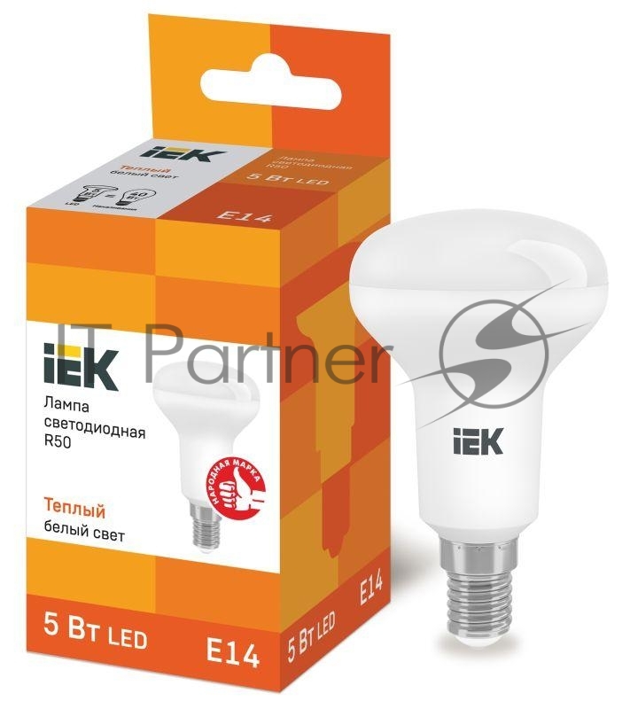 Лампа светодиодная ECO R50 5Вт 3000К тепл. бел. E14 450лм 230-240В ИЭК LLE-R50-5-230-30-E14