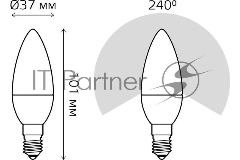 Лампа светодиодная LED Candle 7Вт E14 4100К step dimmable (диммир.) Gauss 103101207-S
