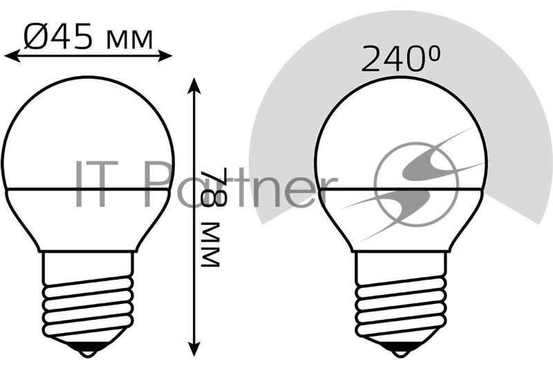 Лампа светодиодная LED Globe 7Вт E27 3000К step dimmable (диммир.) Gauss 105102107-S