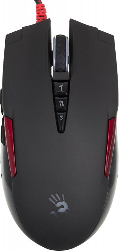 Мышь A4 Bloody V2M черный/красный оптическая (3200dpi) USB игровая (7but)