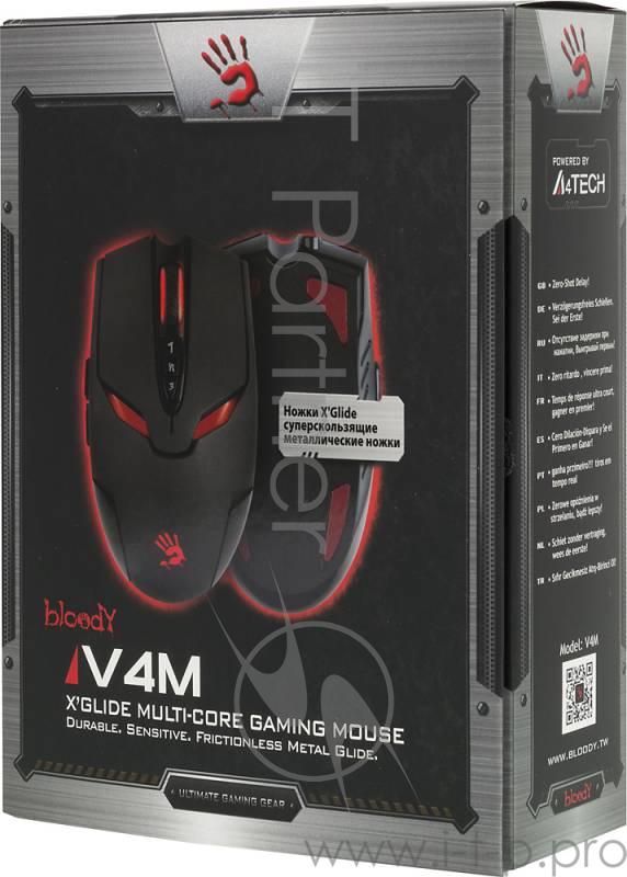 Мышь A4 Bloody V4M черный оптическая (3200dpi) USB игровая (7but)