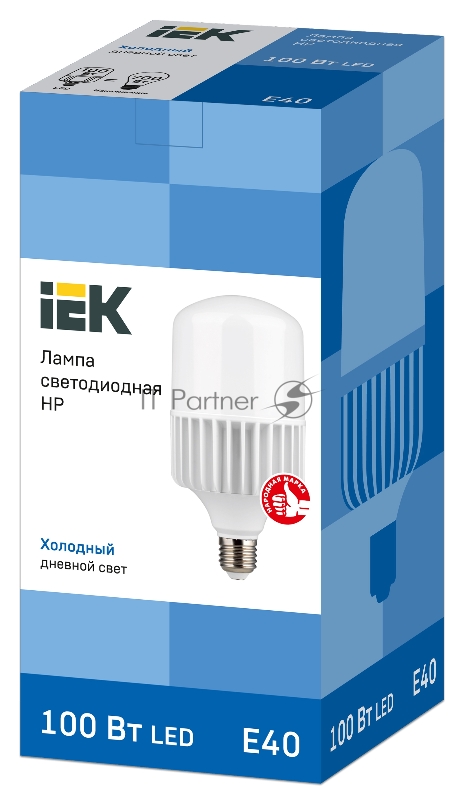 Лампа светодиодная HP 100Вт 230В 6500К E40 | LLE-HP-100-230-65-E40 | IEK
