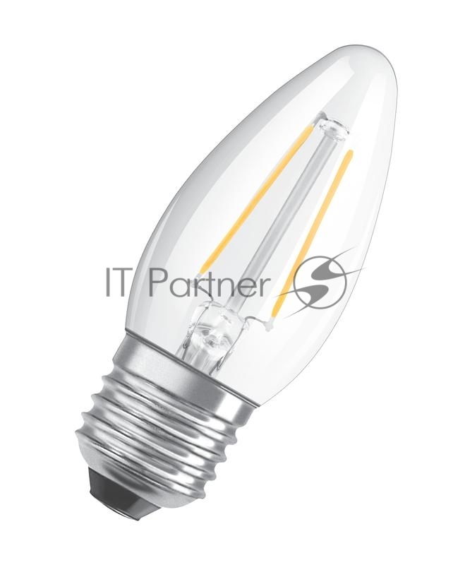 Лампа светодиодная филаментная LED STAR CLASSIC B 60 5W/827 5Вт свеча 2700К тепл. бел. E27 600лм 220-240В прозр. стекло OSRAM 4058075212398