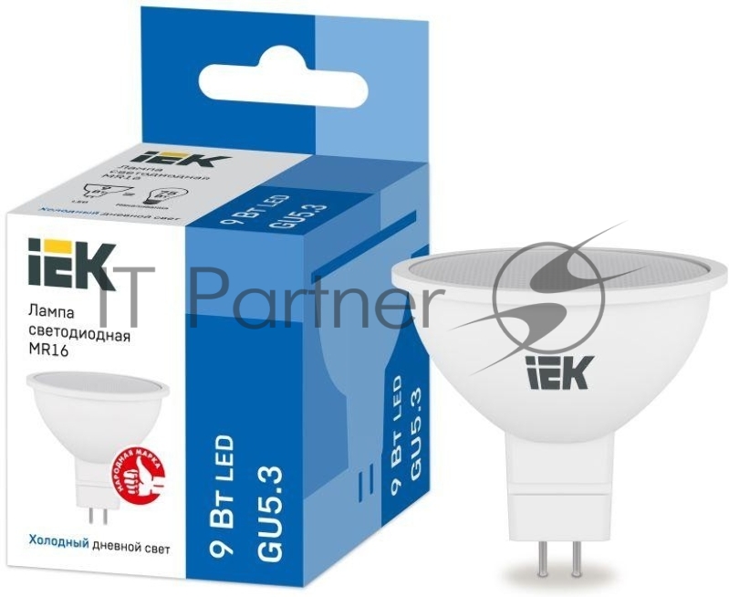 Лампа светодиодная MR16 софит 9Вт 230В 6500К GU5.3 IEK LLE-MR16-9-230-65-GU5