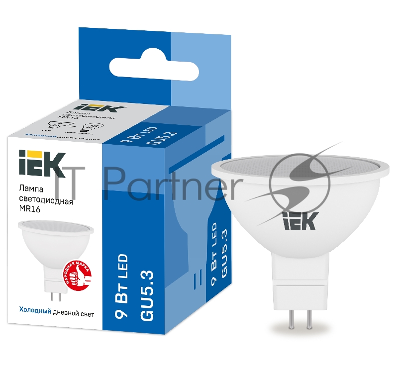 Лампа светодиодная MR16 софит 9Вт 230В 6500К GU5.3 IEK LLE-MR16-9-230-65-GU5
