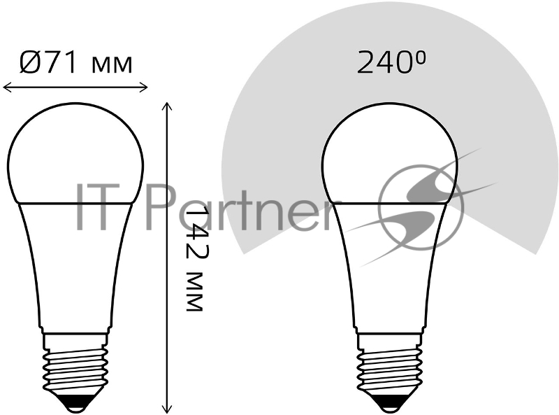 Лампа светодиодная Elementary A67 30Вт E27 4100К Gauss 73229