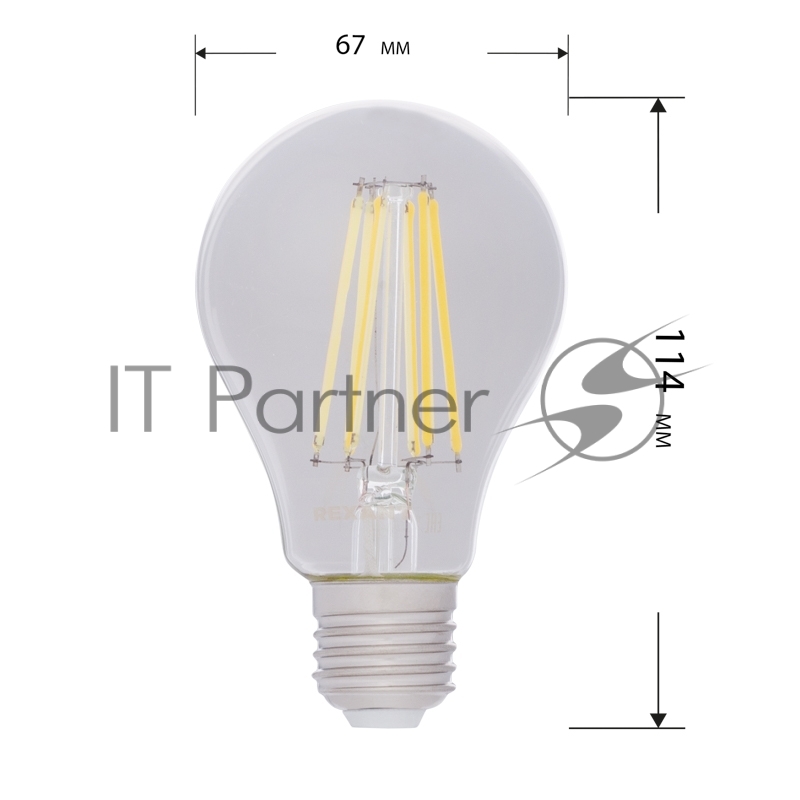 Лампа филаментная REXANT Груша A60 13.5 Вт 1600 Лм 4000K E27 прозрачная колба