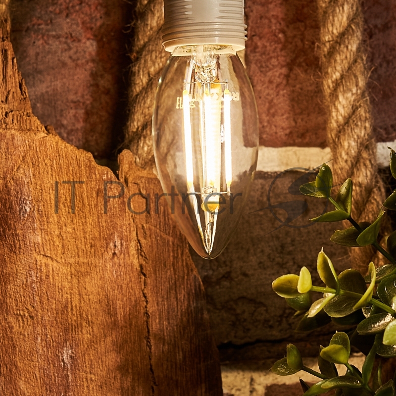 Лампа филаментная REXANT Свеча CN35 7.5 Вт 600 Лм 4000K E14 диммируемая, прозрачная колба