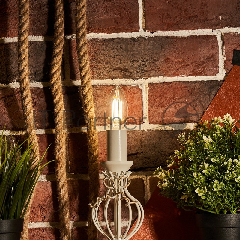 Лампа филаментная REXANT Свеча CN35 7.5 Вт 600 Лм 4000K E14 прозрачная колба