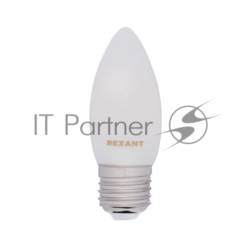 Лампа филаментная REXANT Свеча CN35 9.5 Вт 915 Лм 2700K E27 матовая колба
