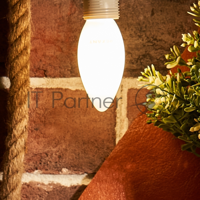 Лампа филаментная REXANT Свеча CN35 9.5 Вт 915 Лм 4000K E14 матовая колба