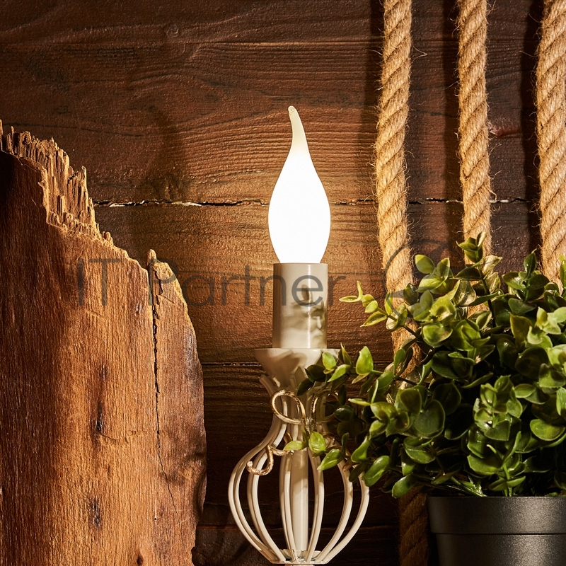 Лампа филаментная REXANT Свеча на ветру CN37 9.5 Вт 915 Лм 4000K E14 матовая колба