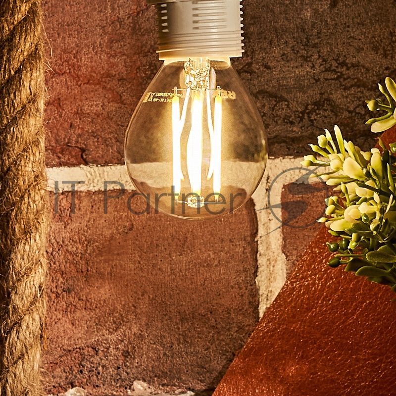 Лампа филаментная REXANT Шарик GL45 7.5 Вт 600 Лм 4000K E14 диммируемая, прозрачная колба