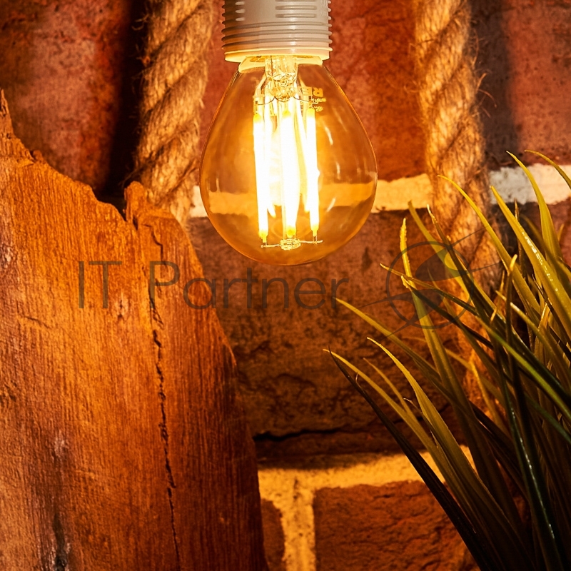 Лампа филаментная REXANT Шарик GL45 9.5 Вт 950 Лм 2400K E14 золотистая колба